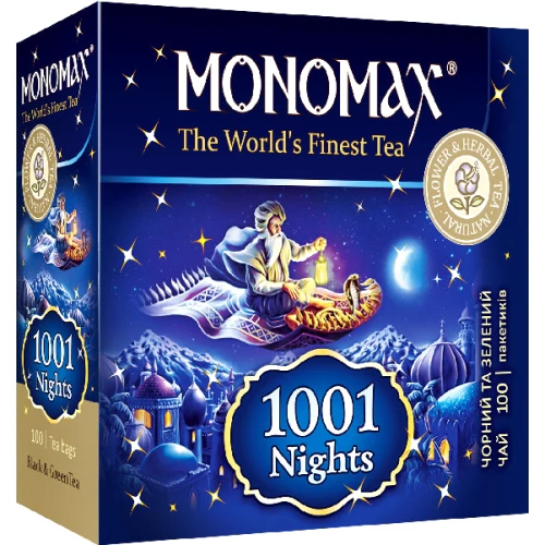 Чай чорний та зелений Мономах 1001 Ніч 1.5 г х 100 шт (4820097819967)