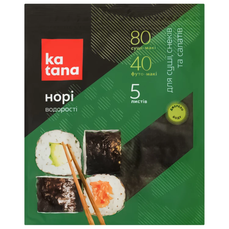 Водорості норі Katana для суші, 5 шт., 20 г