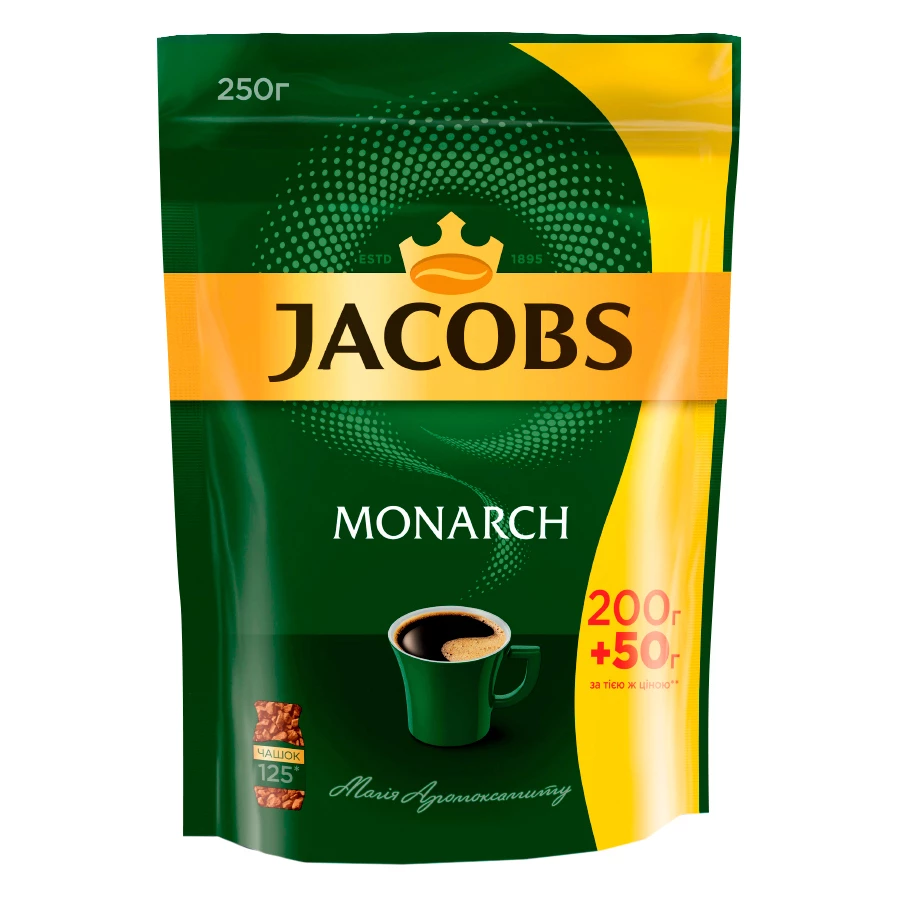 Кава Jacobs Monarch розчинна 250 г (4820206290137)