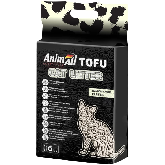 Соєвий наповнювач для котів AnimAll Tofu Classic 6 л