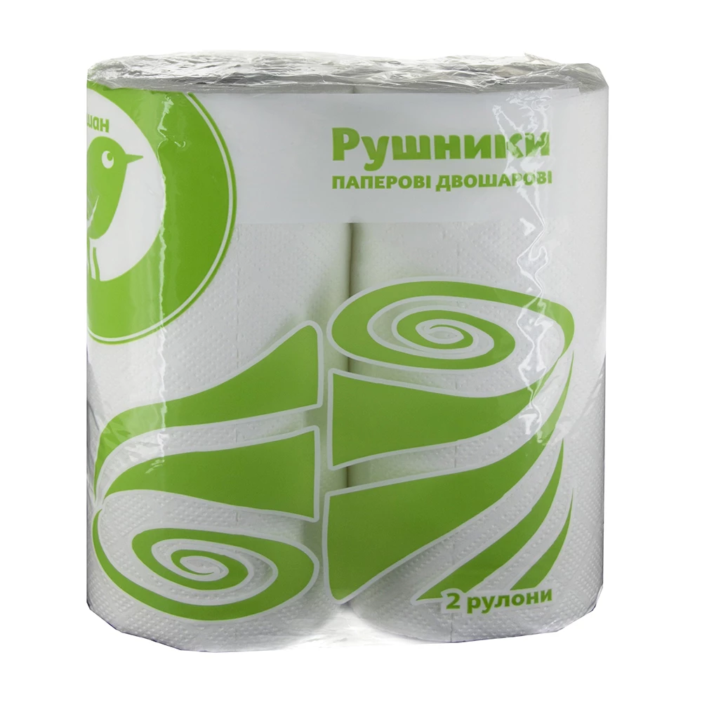 Рушники паперові двошарові Auchan, 2 шт.