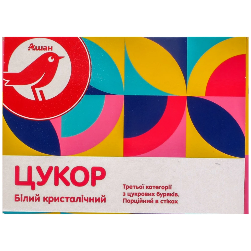 Цукор Auchan білий кристалічний в стіках, 100 шт.
