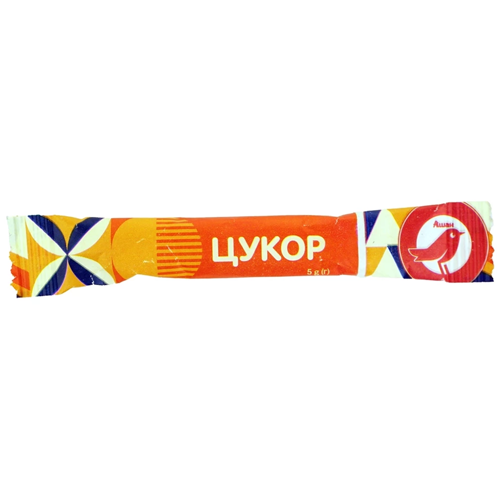 Цукор Auchan порційний в стіках, 5 г