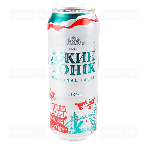 Напій слабоалкогольний «Оболонь» «Джин Тонік» з/б