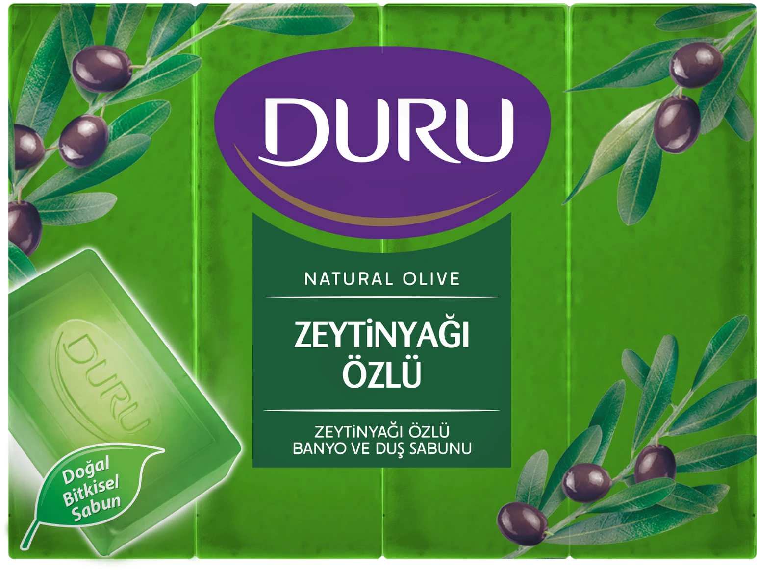 Туалетне мило Duru Natural З екстрактом оливкової олії 4 шт х 150 г (8690506494575)