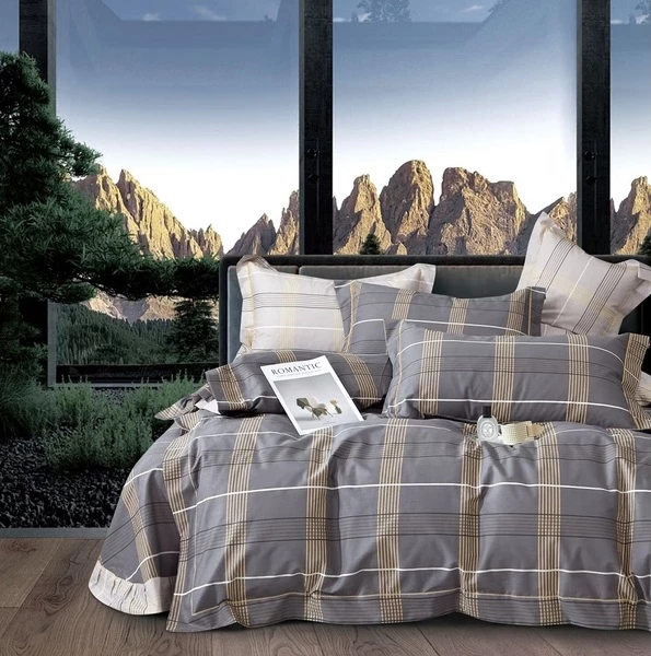 Комплект постільної білизни Soho Studio Square Beige Євро 200x230 см (6993944)