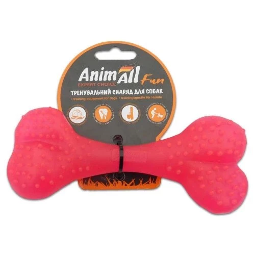 Іграшка кістка для собак AnimAll Fun 15 см Кораловий