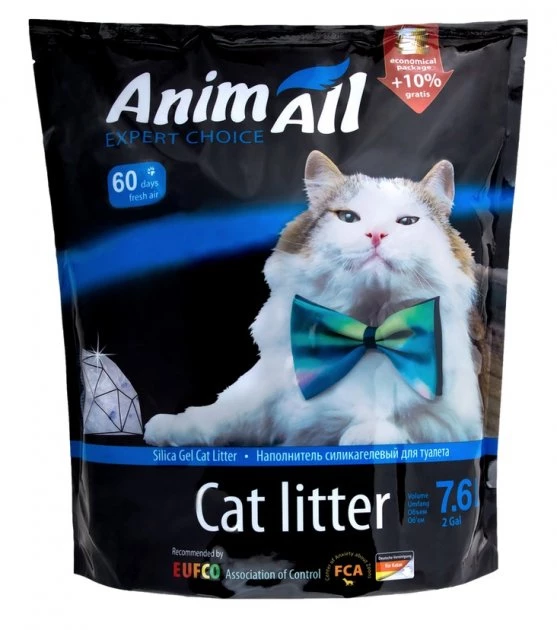 Наповнювач для котячого туалету AnimAll "Блакитний аквамарин" силікагелевий , 7,6 л