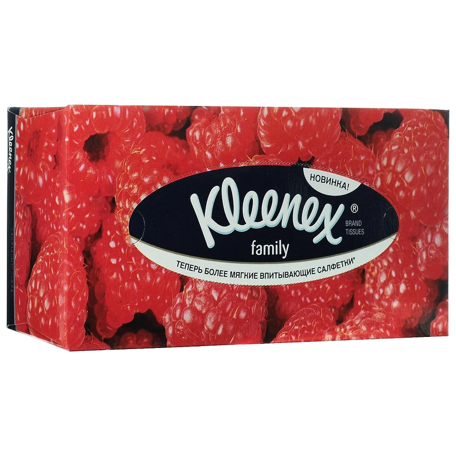 Серветки косметичні Kleenex Family двошарові, 150 шт.