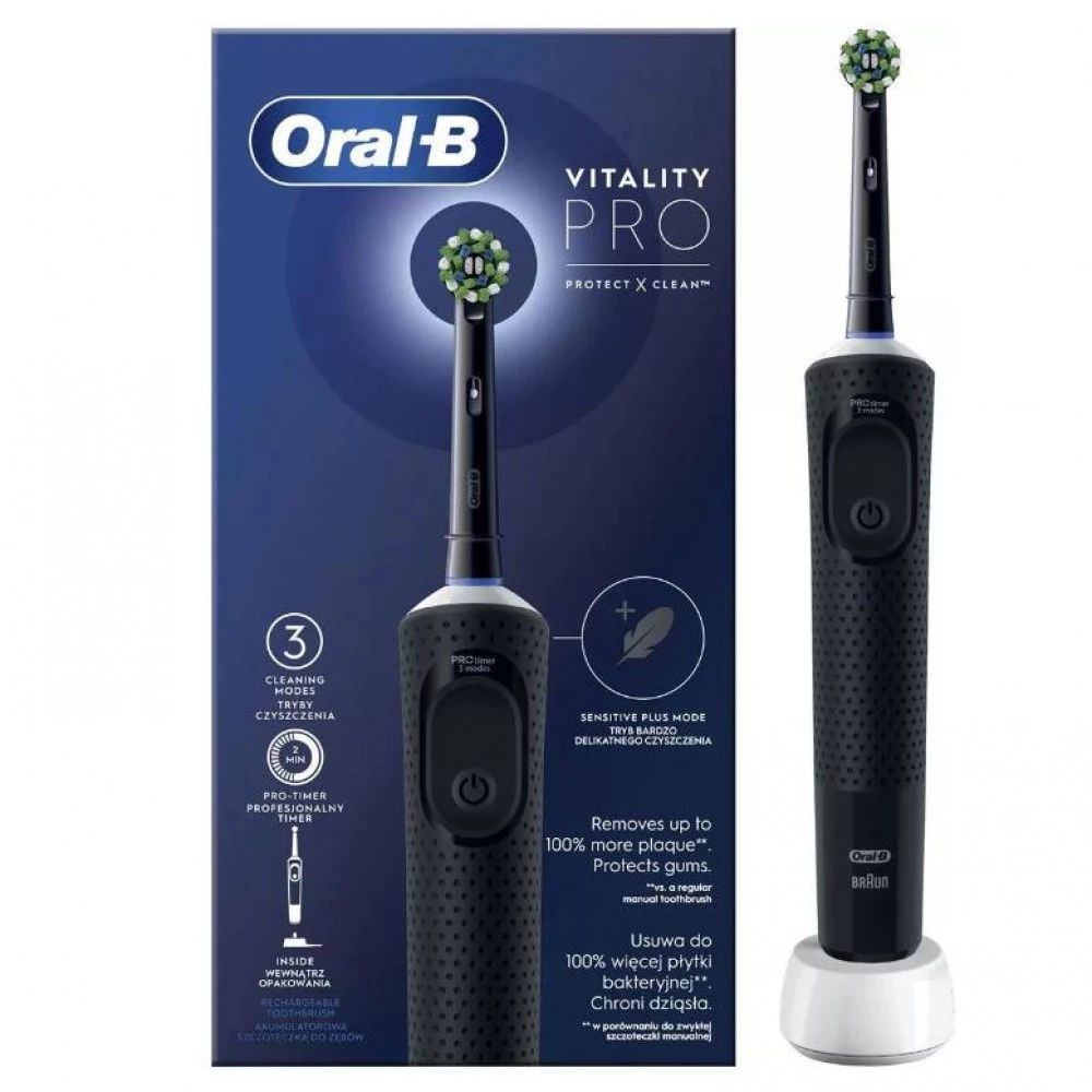 Електрична зубна щітка Oral-B Vitality Pro Protect X Clean D103 Black (4210201427124)