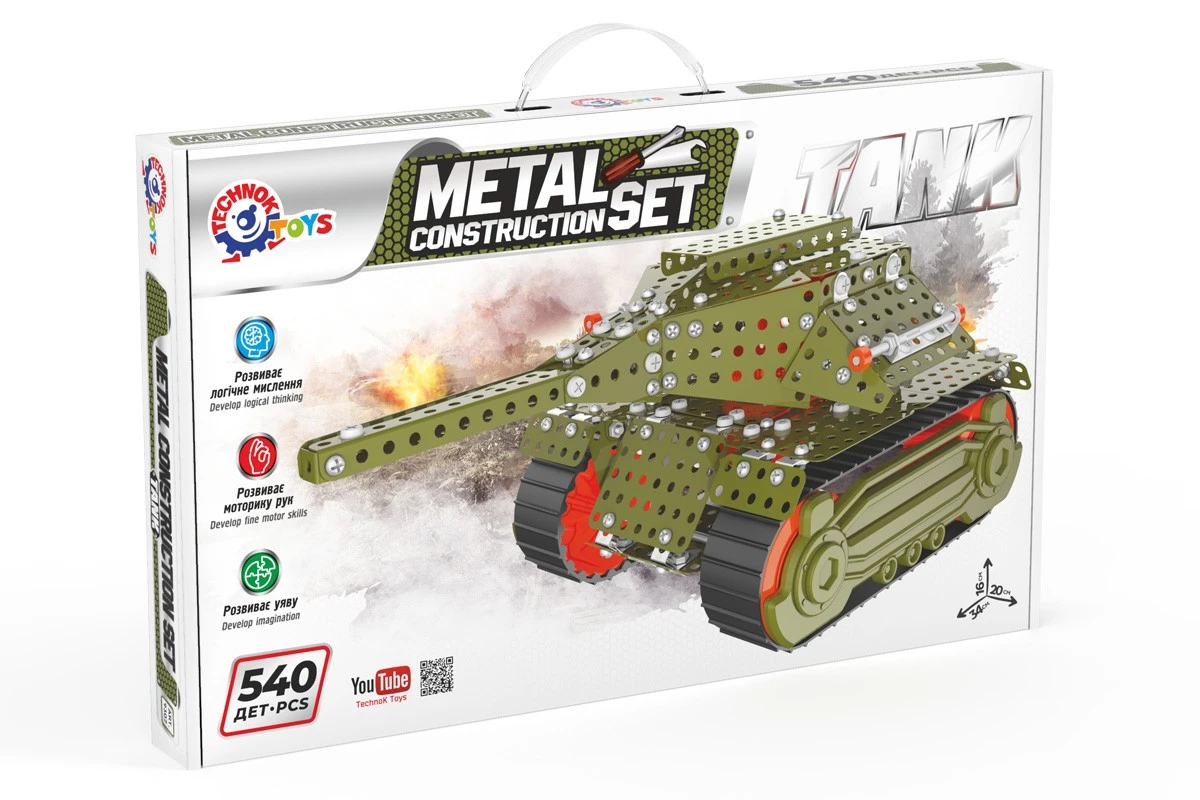Конструктор металевий Technok Танк 540 деталей (4823037609307)