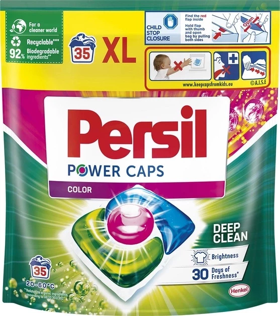 Капсули для прання Persil Power Caps Color Deep Clean, 35 шт.