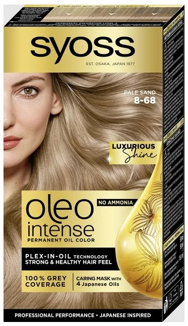 Стійка фарба для волосся без аміаку SYOSS Oleo Intense 8-68 Перлинний блонд, 115 мл