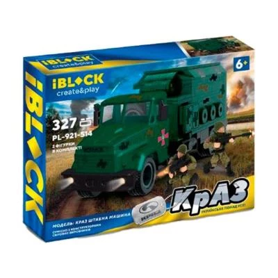 Конструктор iBlock Армія Військова машина Краз Штабна машина 327 деталей (35509)