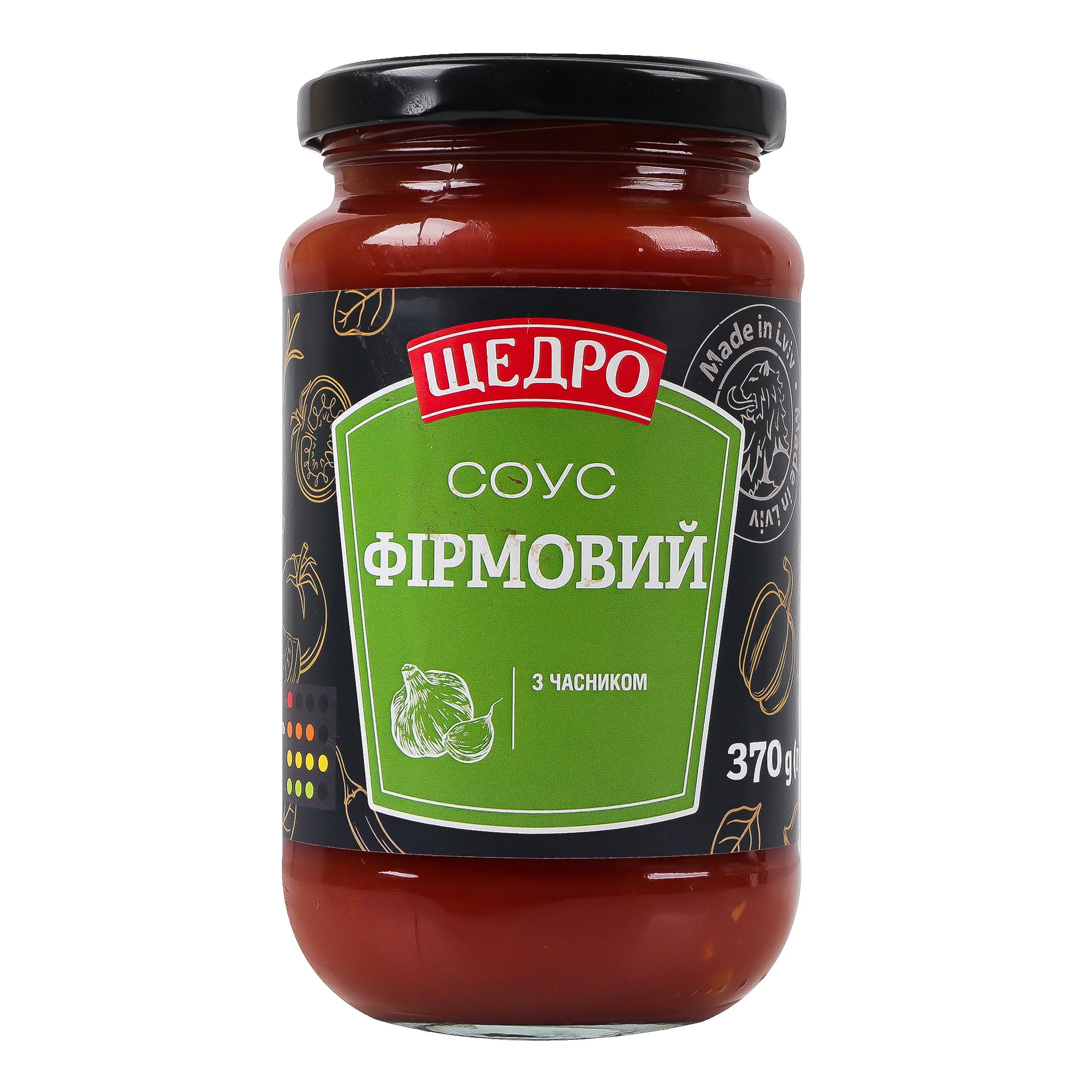 Соус Щедро Фірмовий з часником 370 г (4823097413623)