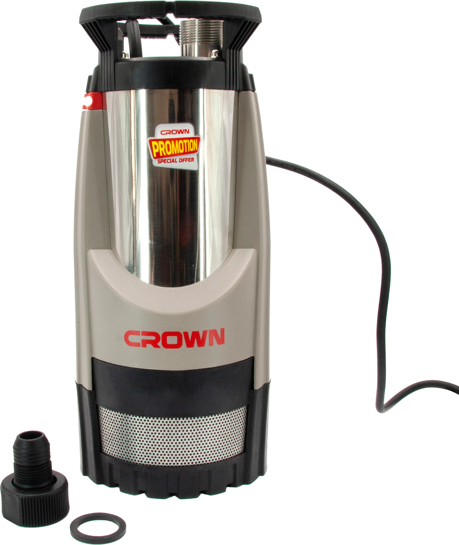 Занурювальний насос Crown CT35047 сірий, 1.2 кВт, 108 л/хв, захист IPX8 (7640177426550)
