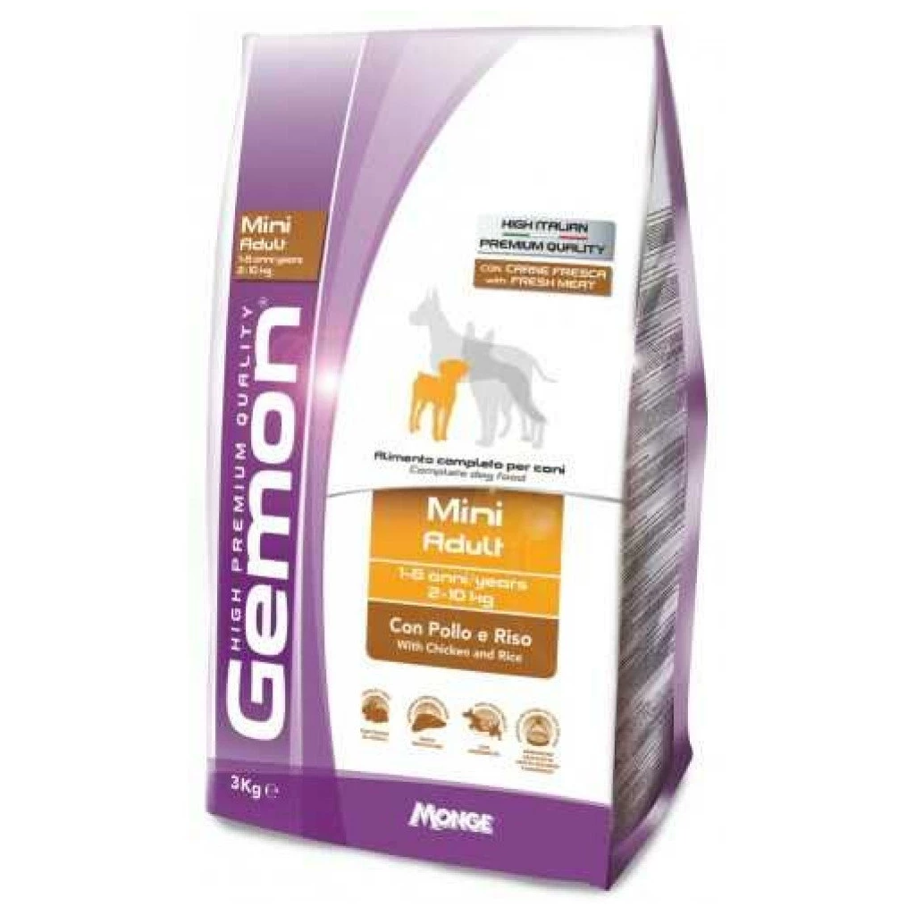 Корм сухий для дорослих собак дрібних порід Gemon Dog Mini Adult з куркою та рисом 3 кг (8009470386050)