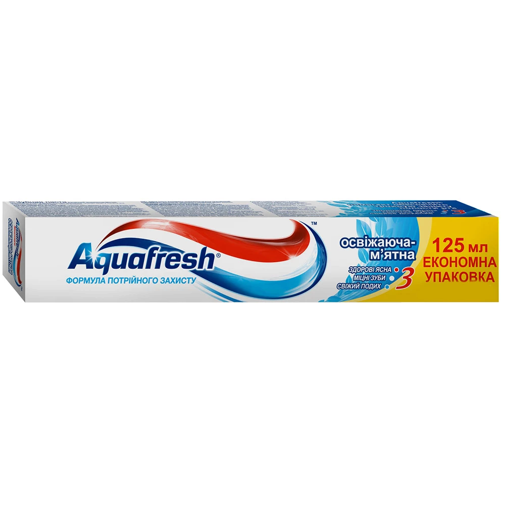Зубна паста Aquafresh 3 Потрійний захист, освіжаюче-м'ятна, 125 мл