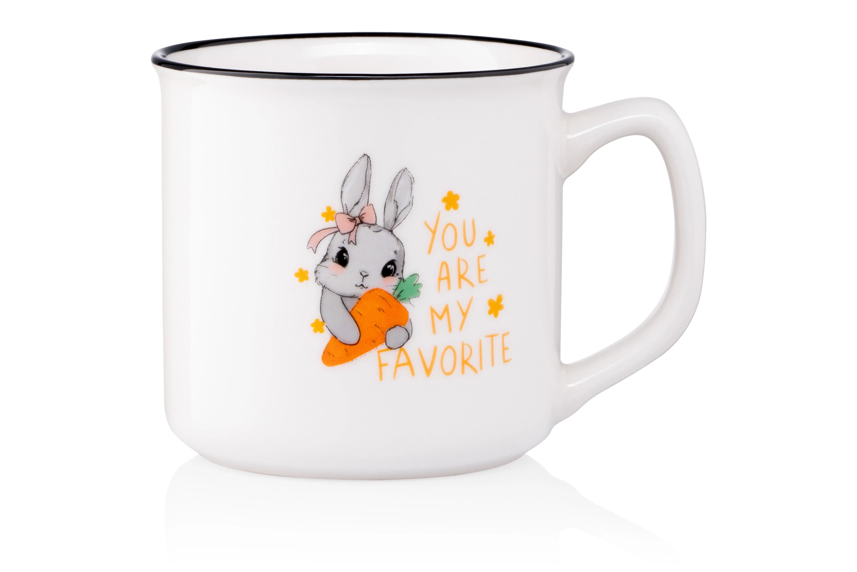 Чашка Ardesto Cute rabbit, порцелянова, біла, 320 мл (674012406060)