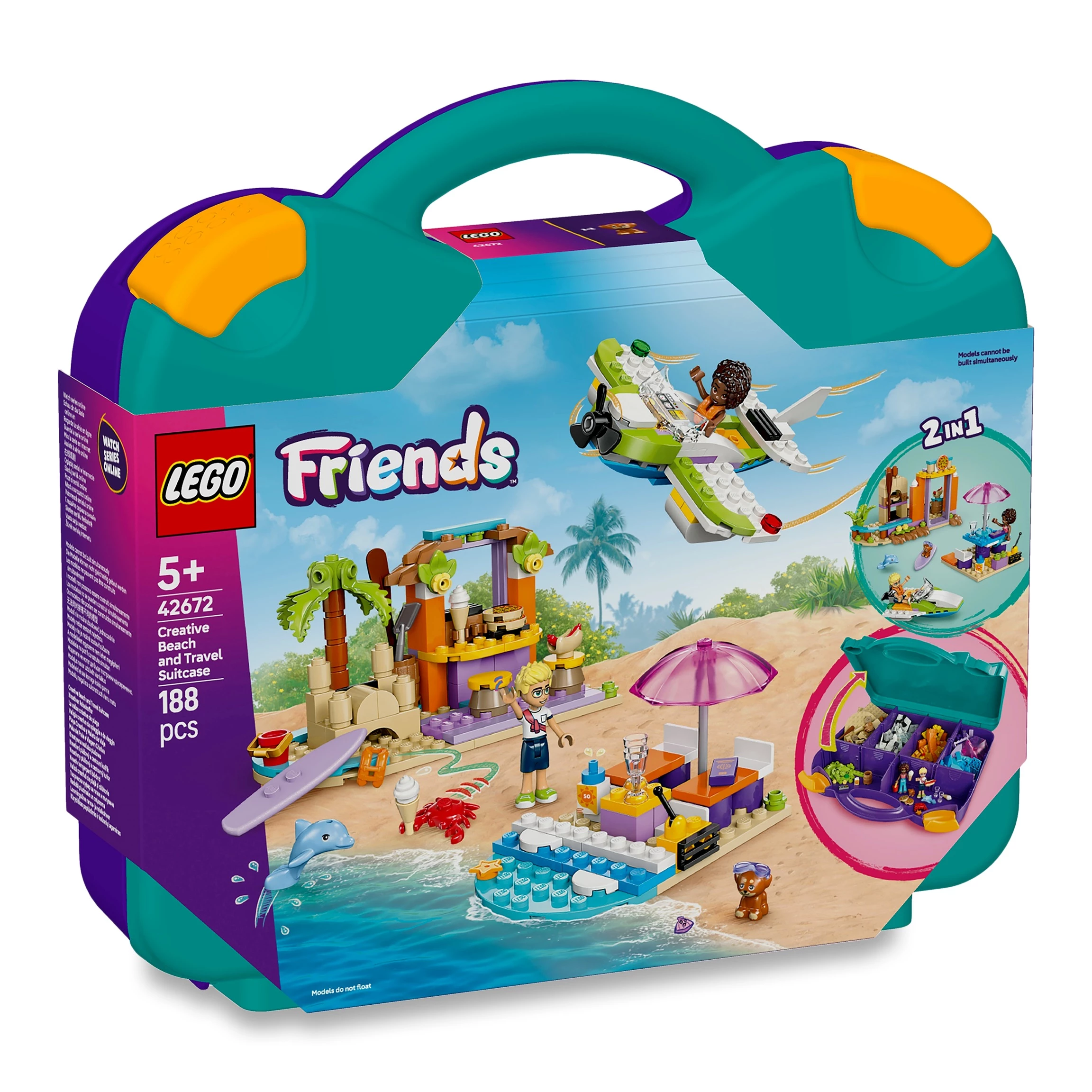 Конструктор LEGO Friends Творча валіза для подорожей і відпочинку на пляжі 188 деталей (42672)