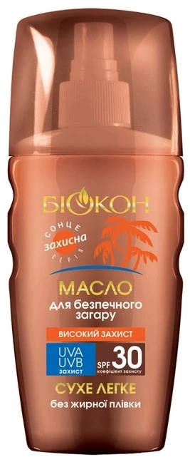 Олія для безпечної засмаги Біокон SPF 30 Високий захист, 160 мл