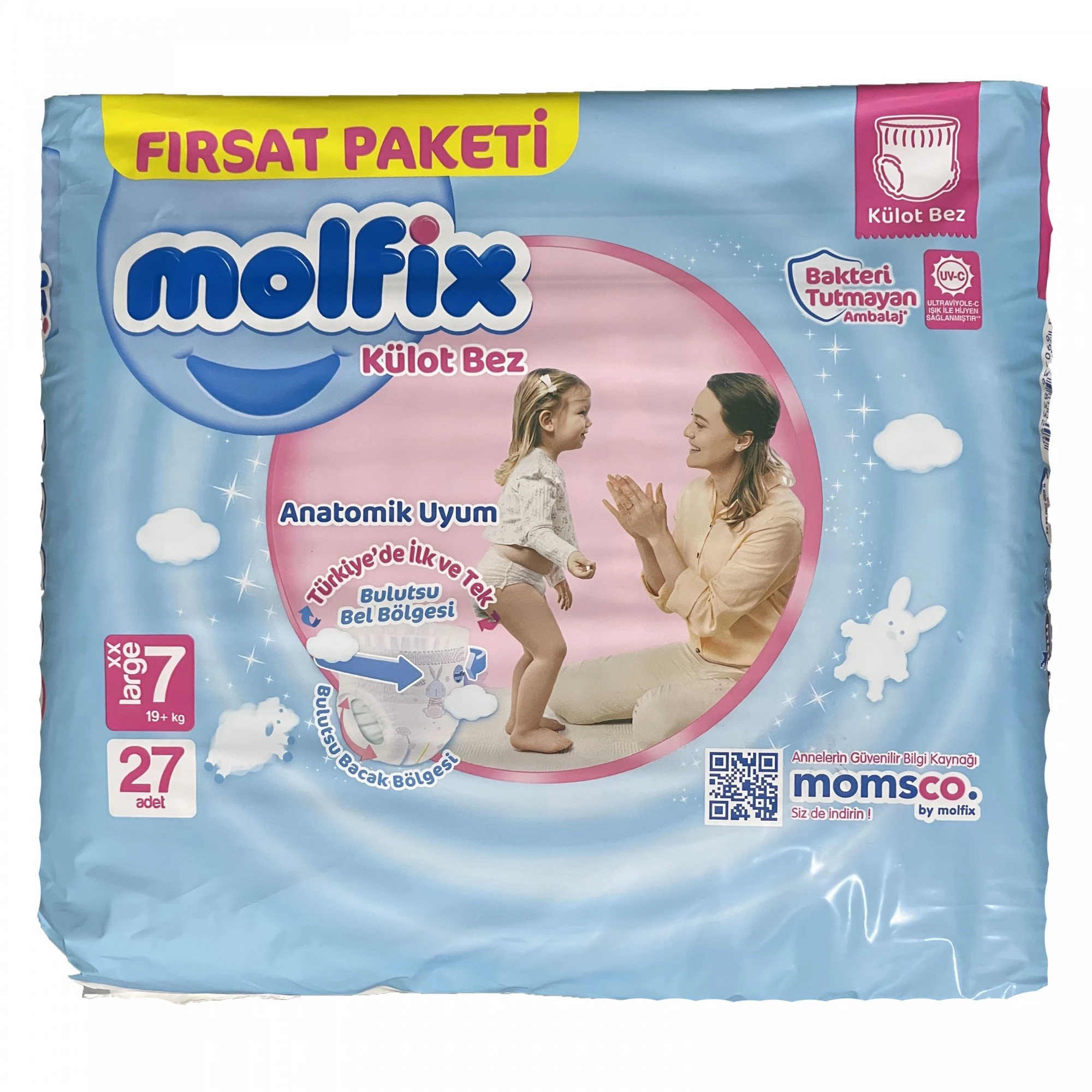 Підгузки-трусики Molfix 7 XX large 19+ кг 27 шт (8690536833290)
