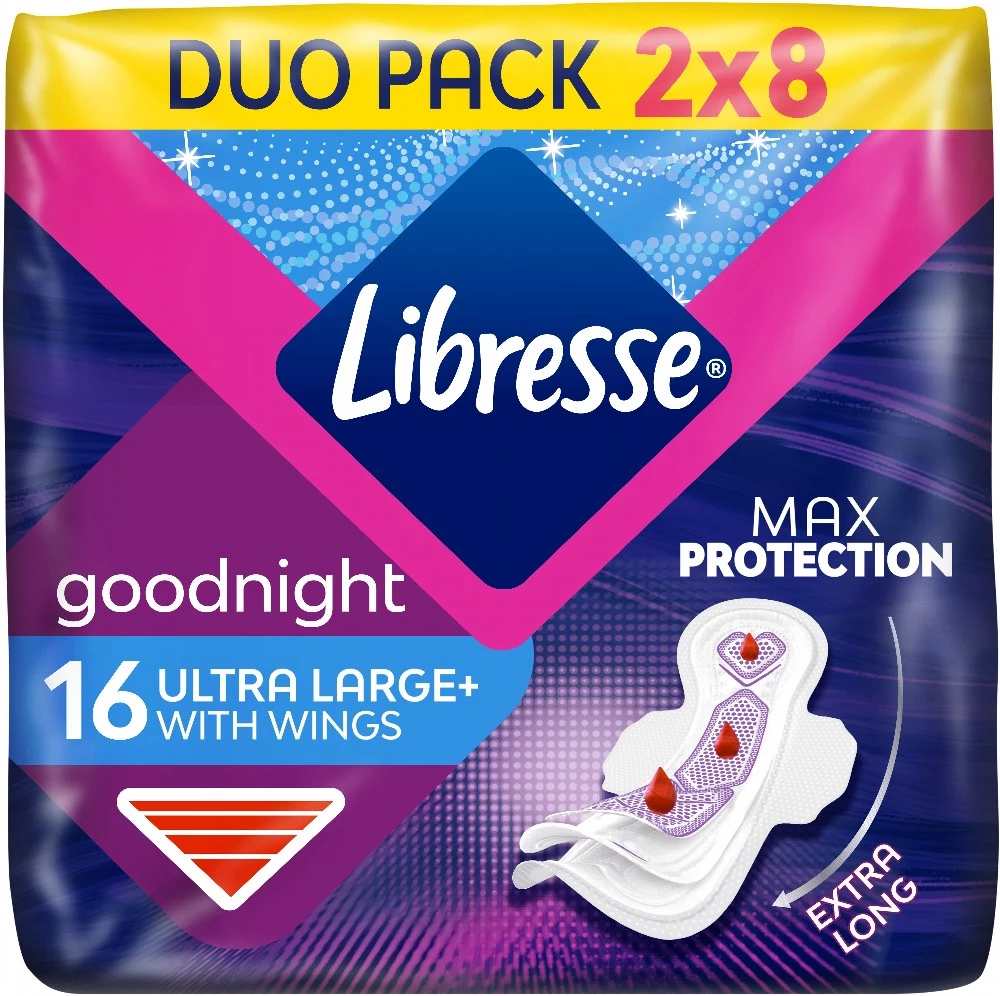 Гігієнічні прокладки Libresse Ultra Goodnight Large, 16 шт (7322540960273)