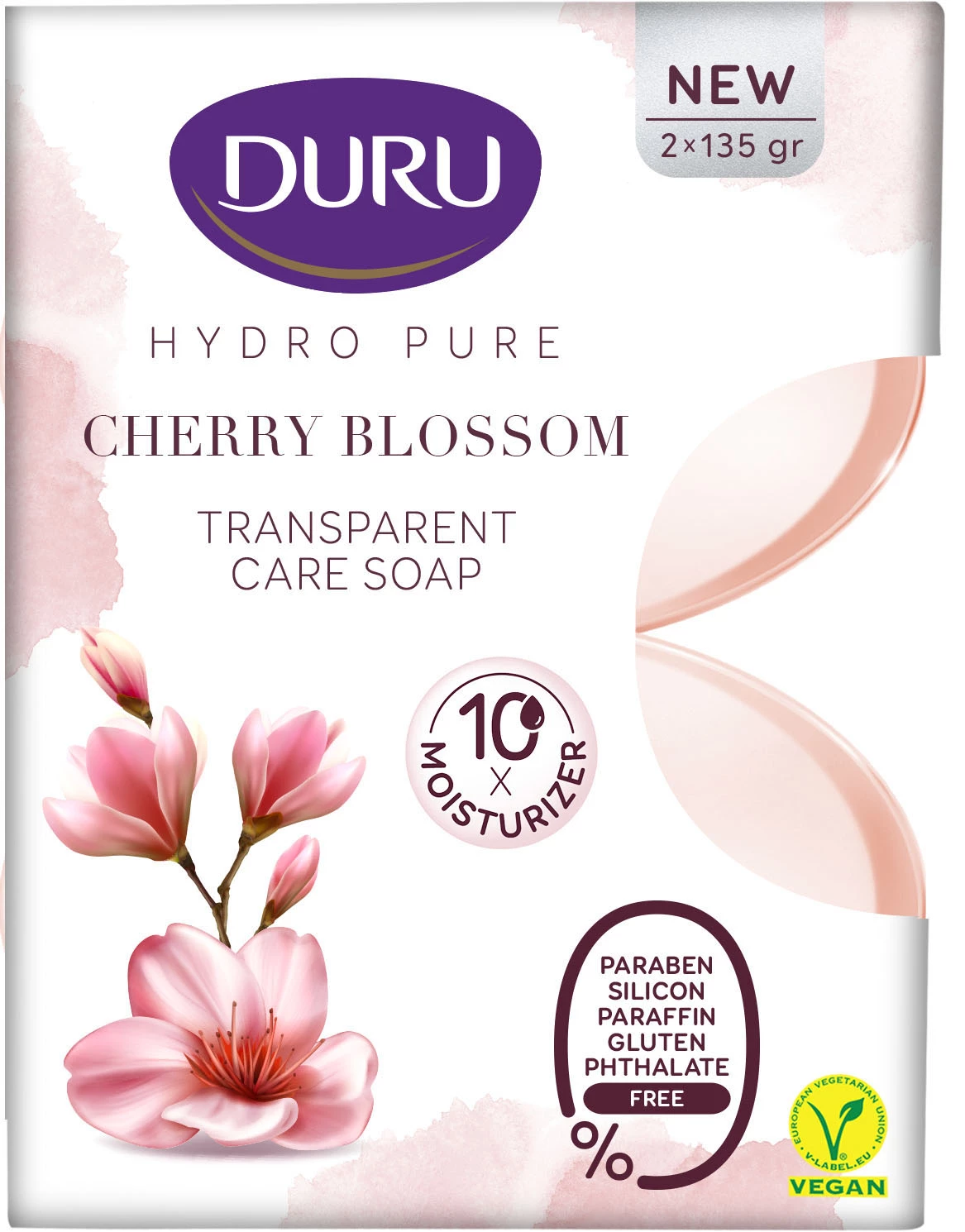 Косметичне мило Duru Hydro Pure з екстрактом Цвітіння Вишні 2 шт х 135 г (8690506528898)