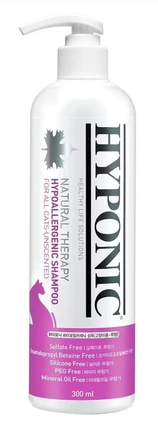 Шампунь без запаху для котів Hyponic Natural Therapy Hypoallergenic Shampoo 300 мл (H2SH1AL0300NOKNN)