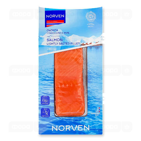 Сьомга слабосолона Norven філе шматок, вакуум