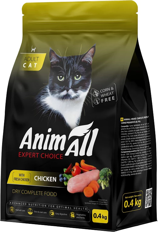 Корм сухий для котів AnimAll зі свіжою куркою 0.4 кг (178596)