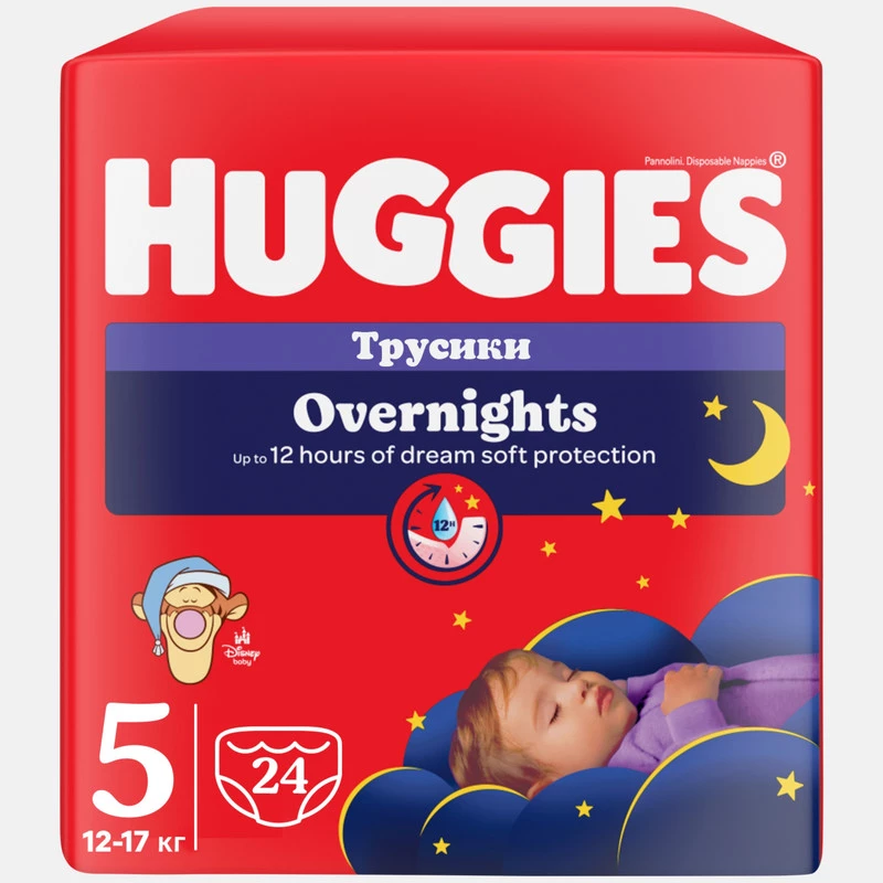 Нічні підгузки-трусики Huggies 5 розмір 24 шт (5029053581095)