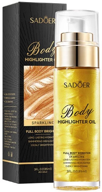 Шимер для тіла Sadoer Body Highlighter Oil №02 golden 85 мл (6976504681325)