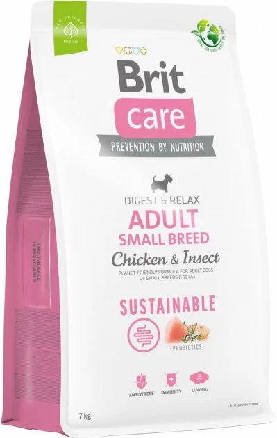 Корм сухий для собак Brit Care Dog Sustainable Adult Small Breed з куркою та комахами, 7 кг (172174)