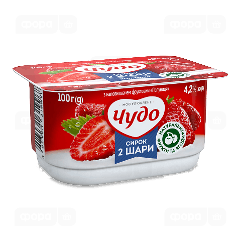 Сирок «Чудо» збитий з полуницею 4,2%
