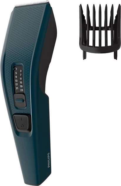Машинка для стрижки волосся Philips серії 3000, від мережі, роторний мотор, насадок-1, сталь, синій