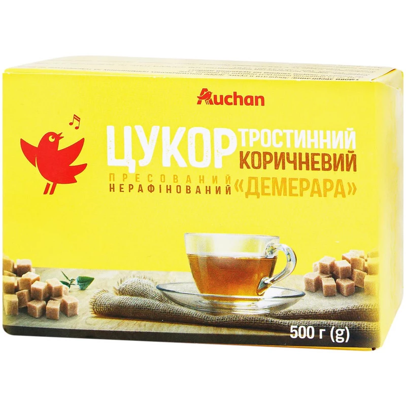 Цукор Ашан коричневий пресований 500 г
