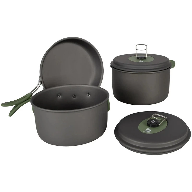 Набір посуду Bo-Camp Explorer 3 Pieces Hard Anodized Grey/Green (DAS302732)
