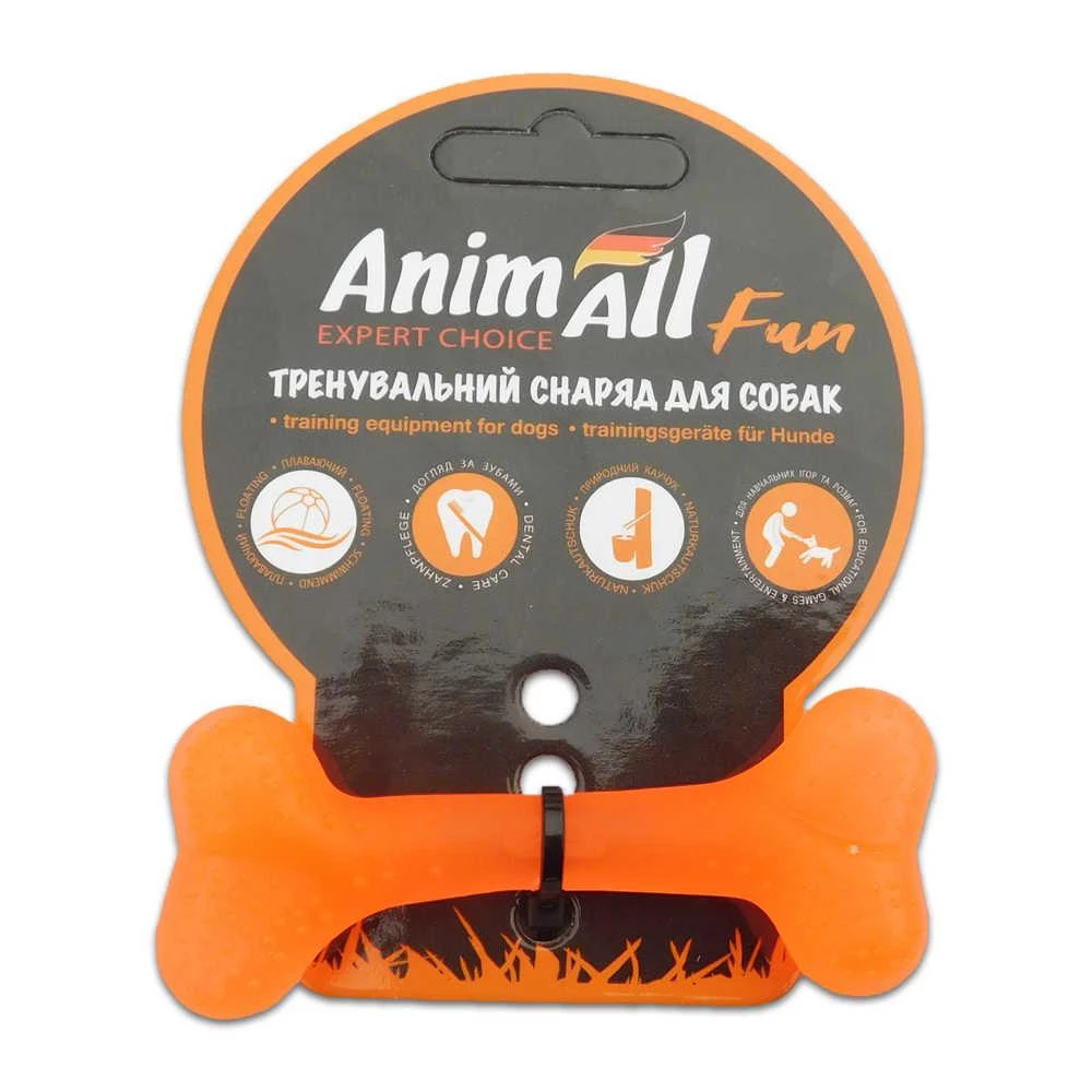 Іграшка AnimAll Fun кістка, помаранчева, 8 см (110575)