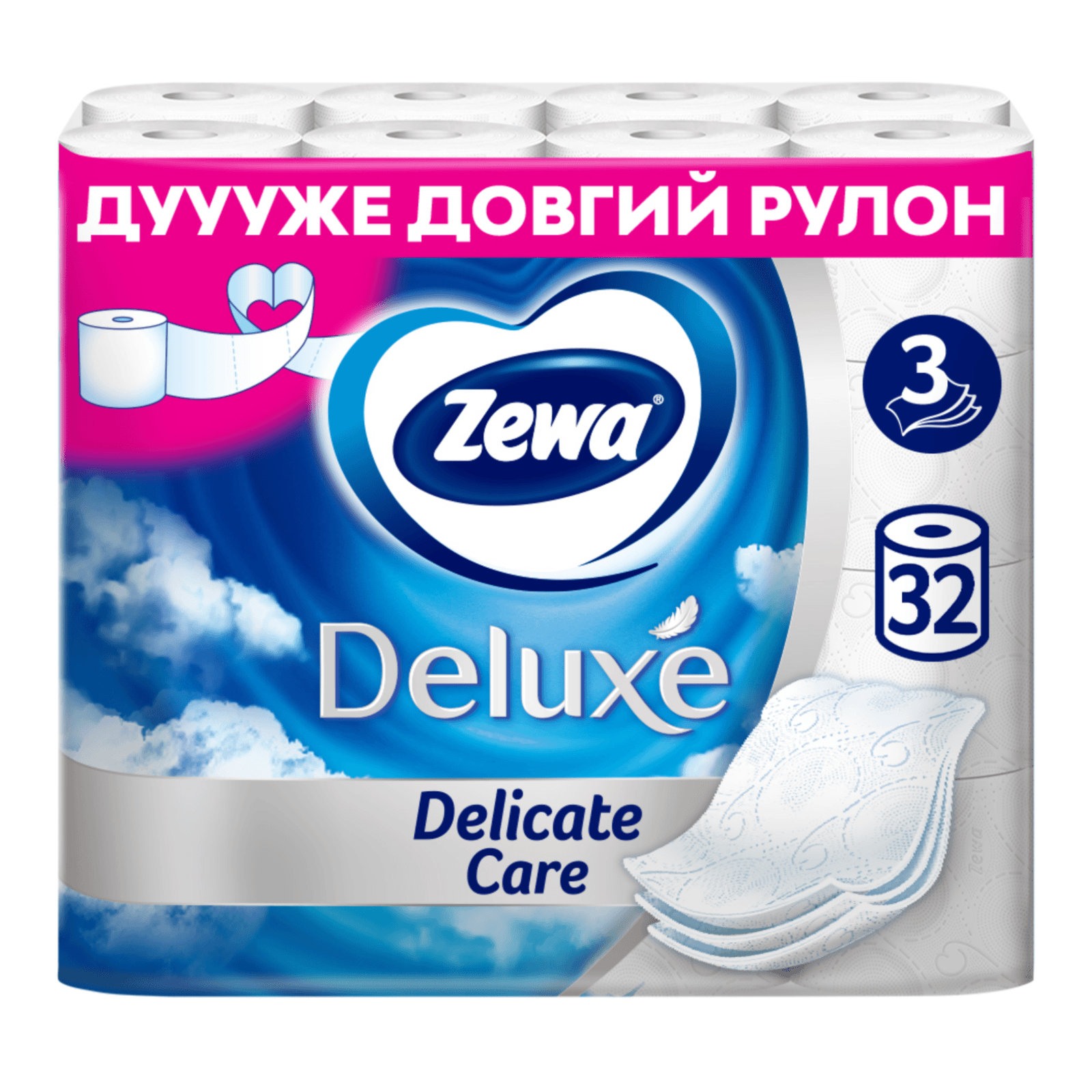 Папір туалетний Zewa Deluxe білий, 32шт
