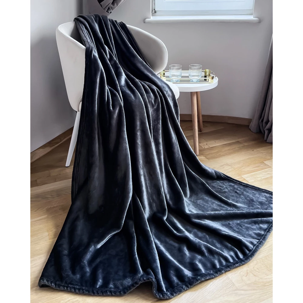 Плед велсофт ТМ Emily Manner Graphite 300 г/м2, 150х200 см