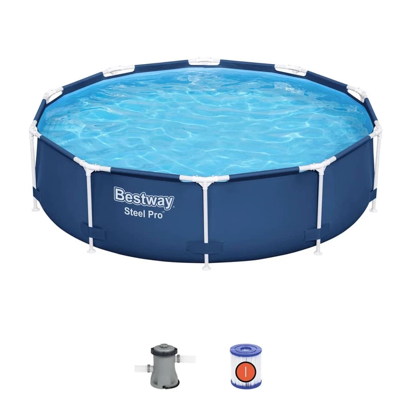 Басейн каркасний Bestway Steel Pro круглий з фільтруючим насосом 396х84 см (6941607327470)