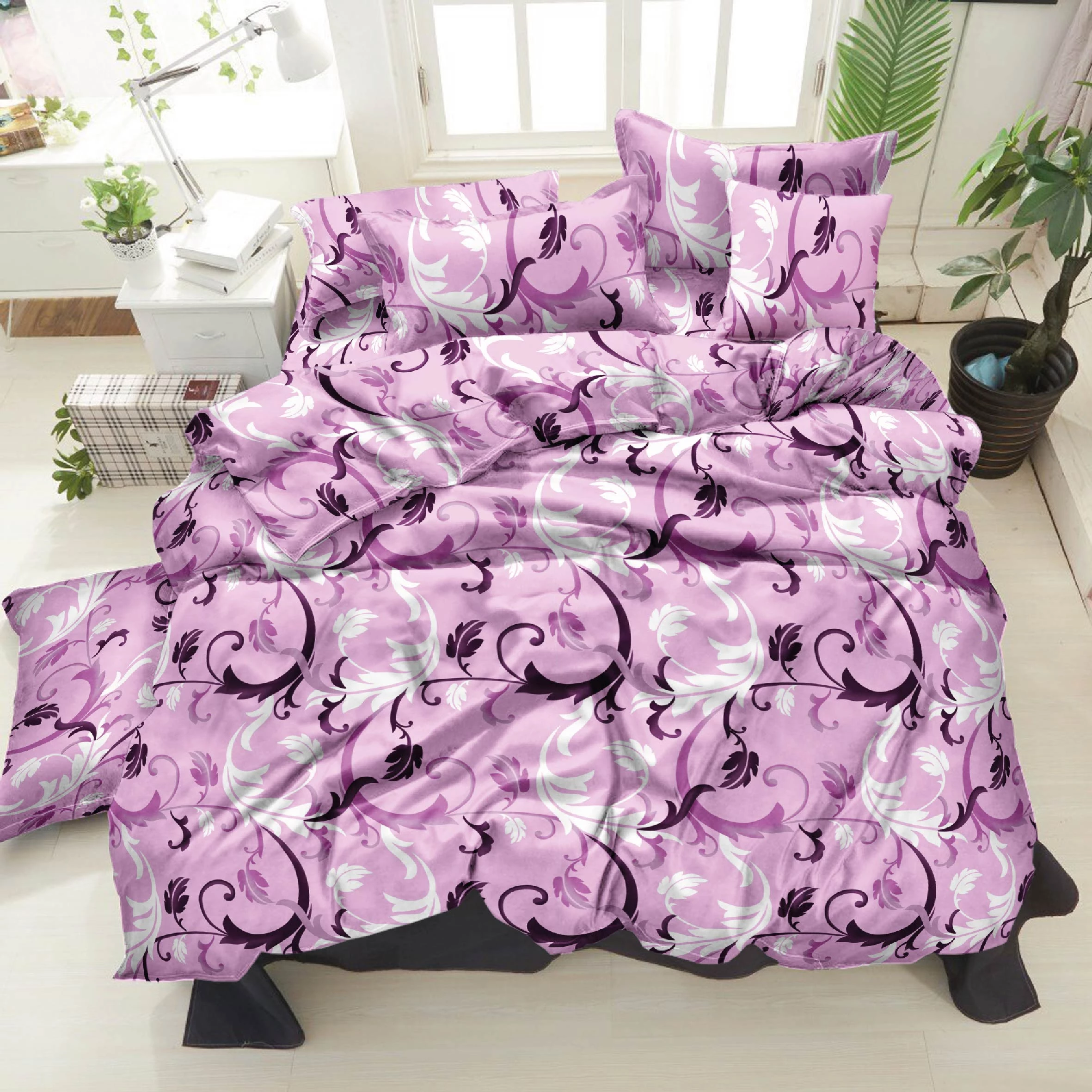 Постільна білизна Zastelli 40-0576 Violet Gold Бязь євро 200х220 см