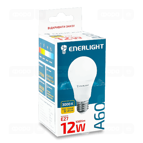 Лампа світлодіодна Enerlight A60 12 Вт 3000K E27