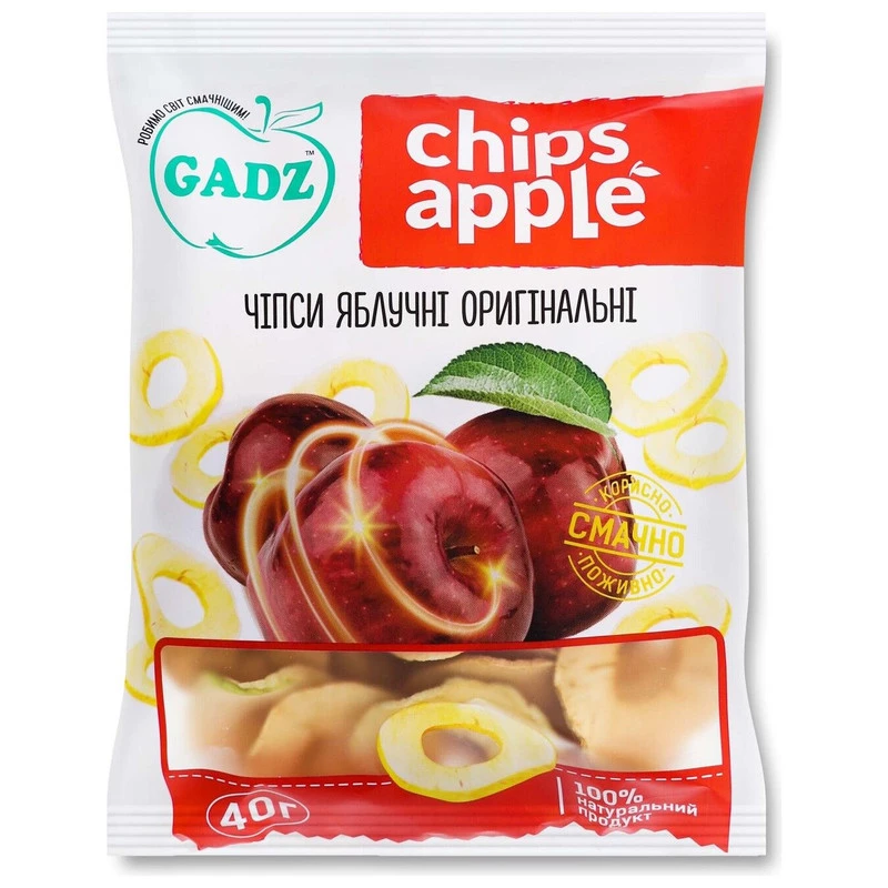 Чипси яблучні Gadz оригінальні 40 г (4820240850045)
