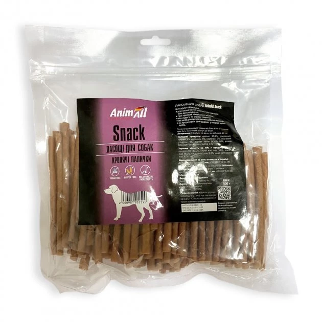 Ласощі для собак 500 г. AnimAll Snack кролячі палички 2000981202590