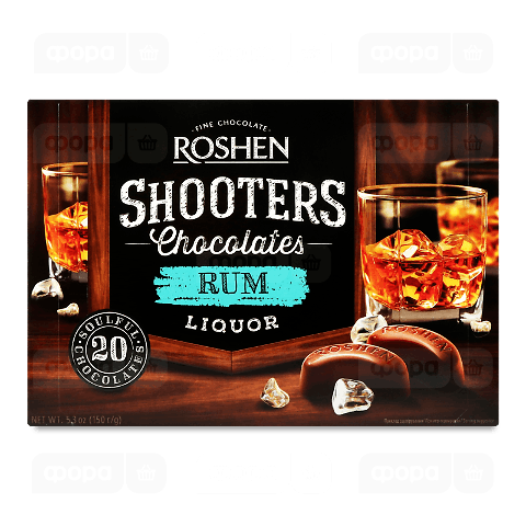 Цукерки Roshen Shooters з ромовим лікером