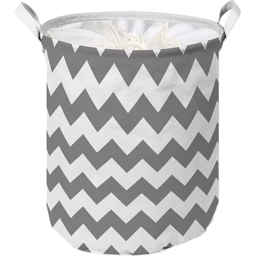 Кошик Idea Home LY-3 Zig Zag сірий круглий 45х35х35 см (6963517)