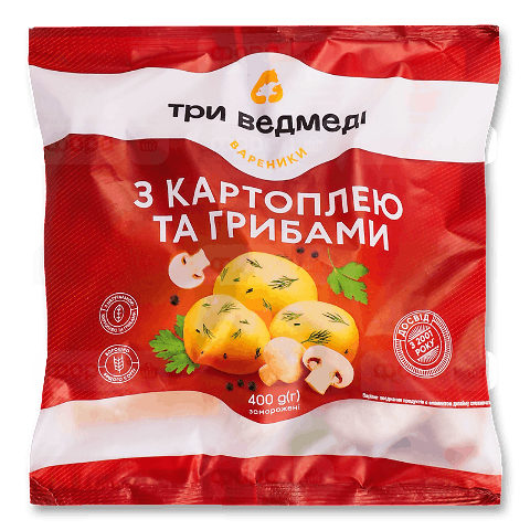 Вареники «Три Ведмеді» з картоплею і грибами