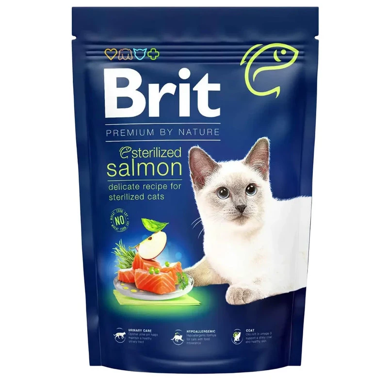 Сухий корм для стерилізованих котів Brit Premium by Nature Cat Sterilized Salmon з лососем 1.5 кг